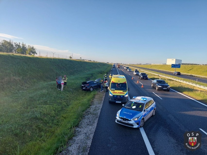 Wypadek na autostradzie A1 w powiecie włocławskim