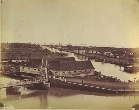 Port w Batawii (czyli obecnej Dżakarcie) w 1870 roku.