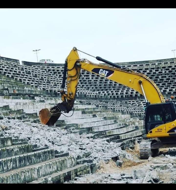 Stadion w Szczecinie - trwa przebudowa.