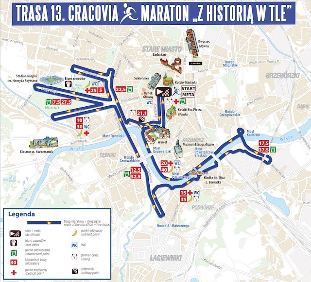 Trasa Cracovia Maraton. ZIS na tydzień przed zawodami zmienił trasę biegu. Prowadzi ona teraz najstarszą częścią Krakowa.