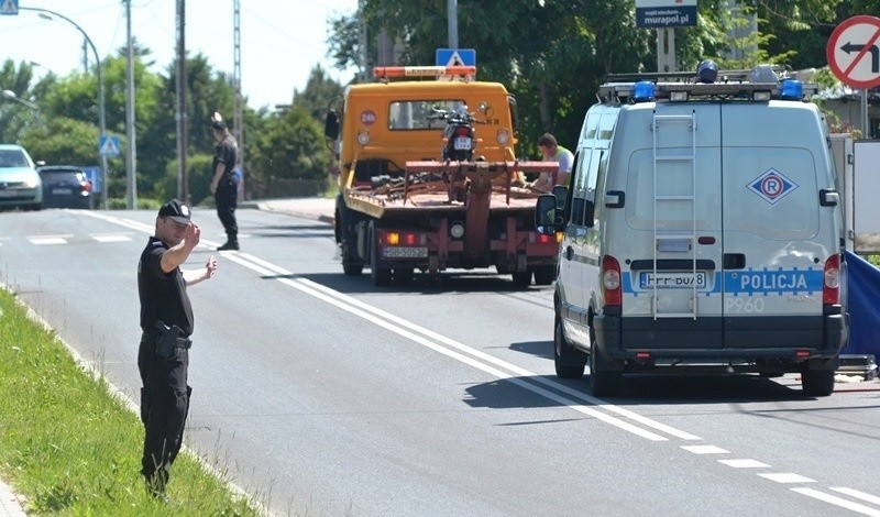 Wypadek motocyklistki w Bielsku-Białej na ul. Żywieckiej