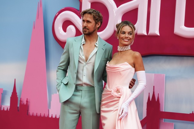 Ryan Gosling i Margot Robbie podczas europejskiej premiery filmu „Barbie”