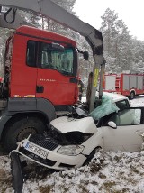 Wypadek w gminie Śliwice. Kierowca osobówki w szpitalu 