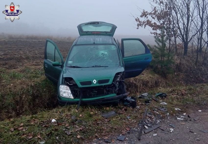 Groźny wypadek koło Suśca. Zderzyły się dwa samochody osobowe. Są trzy osoby ranne