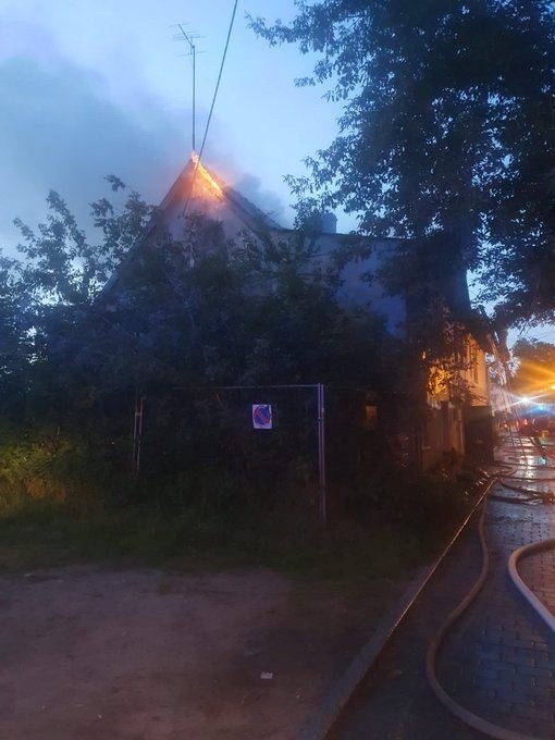 Pożar domu wielorodzinnego w Jelitkowie
