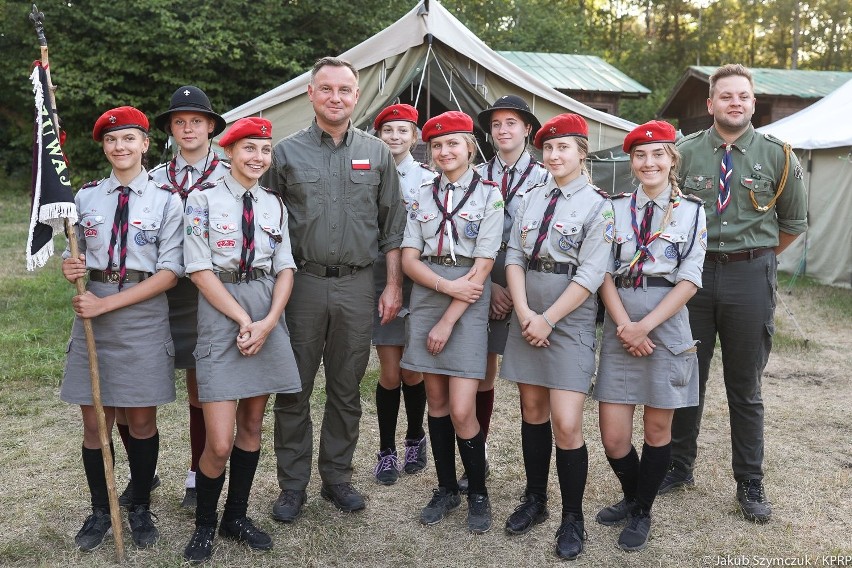 W bazie harcerskiej „Orle Gniazdo” Prezydent spotkał się...