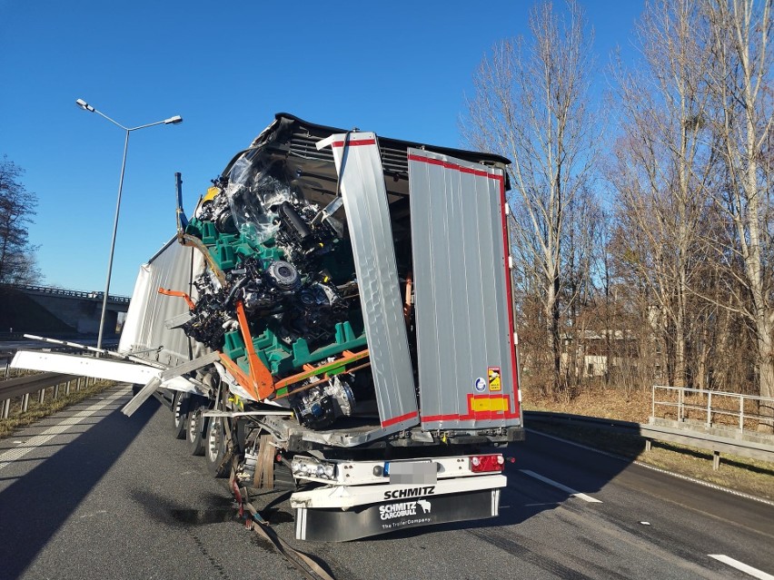Wypadek na autostradzie A4 pod Wrocławiem 16.01.2023