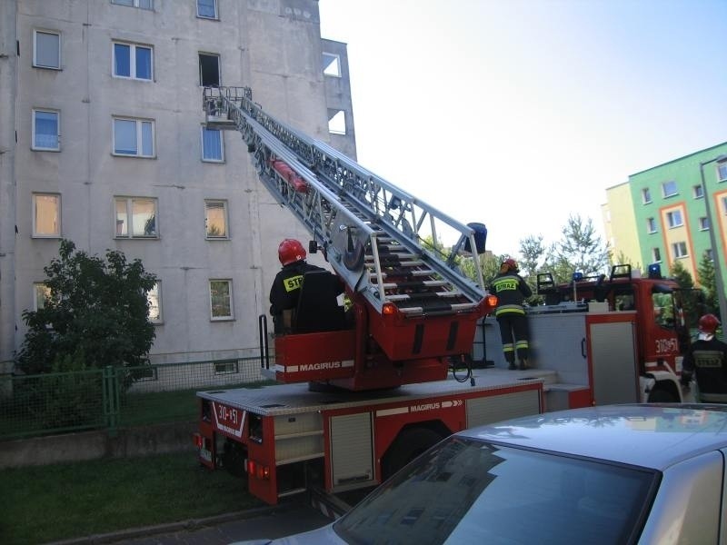 Strażacy rano pojawili się przy ul. Liściastej w Łodzi.
