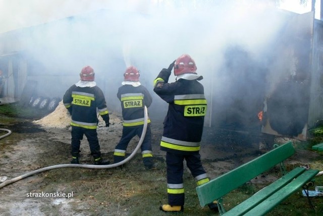 W poniedziałek strażacy gasili pożar stolarni w Dyszowie.