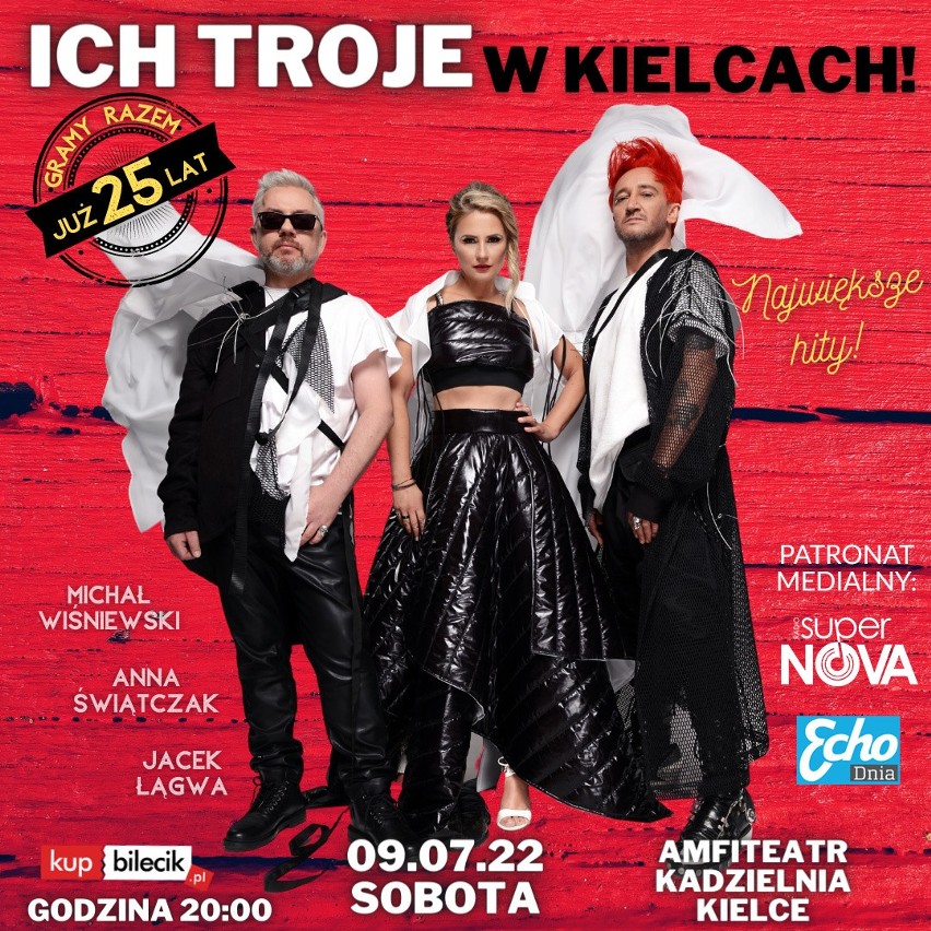 Koncert Ich Troje w lipcu w amfiteatrze Kadzielnia w Kielcach. Będą największe hity zespołu i wspaniałe show. Zobacz wideo