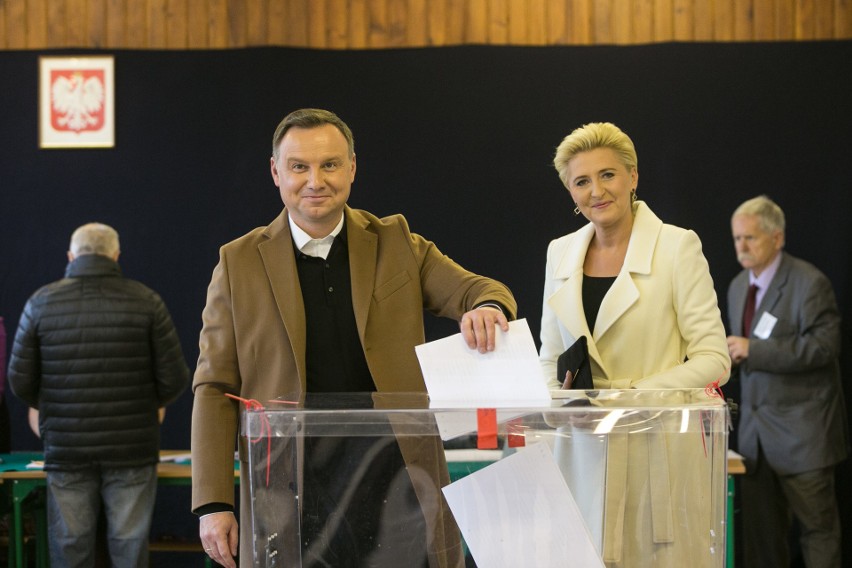 Andrzej Duda głosujący w Krakowie