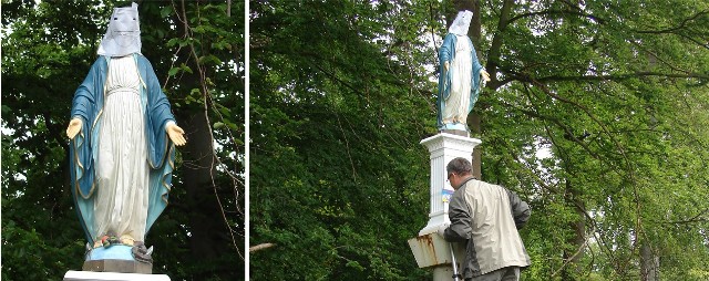 Figurka Matki Boskiej w Podczelu została sprofanowana.