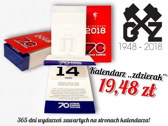 Kalendarz Górnika Zabrze na 2018 rok.