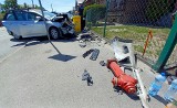 Wypadek na Okulickiego we Wrocławiu. Kierowca był pijany i chciał uciec. Zatrzymali go przechodnie 