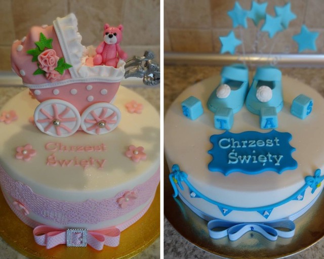 Oto torty na chrzest dla dziewczynki i chłopca. Zobacz w galerii zdjęć >>>>>