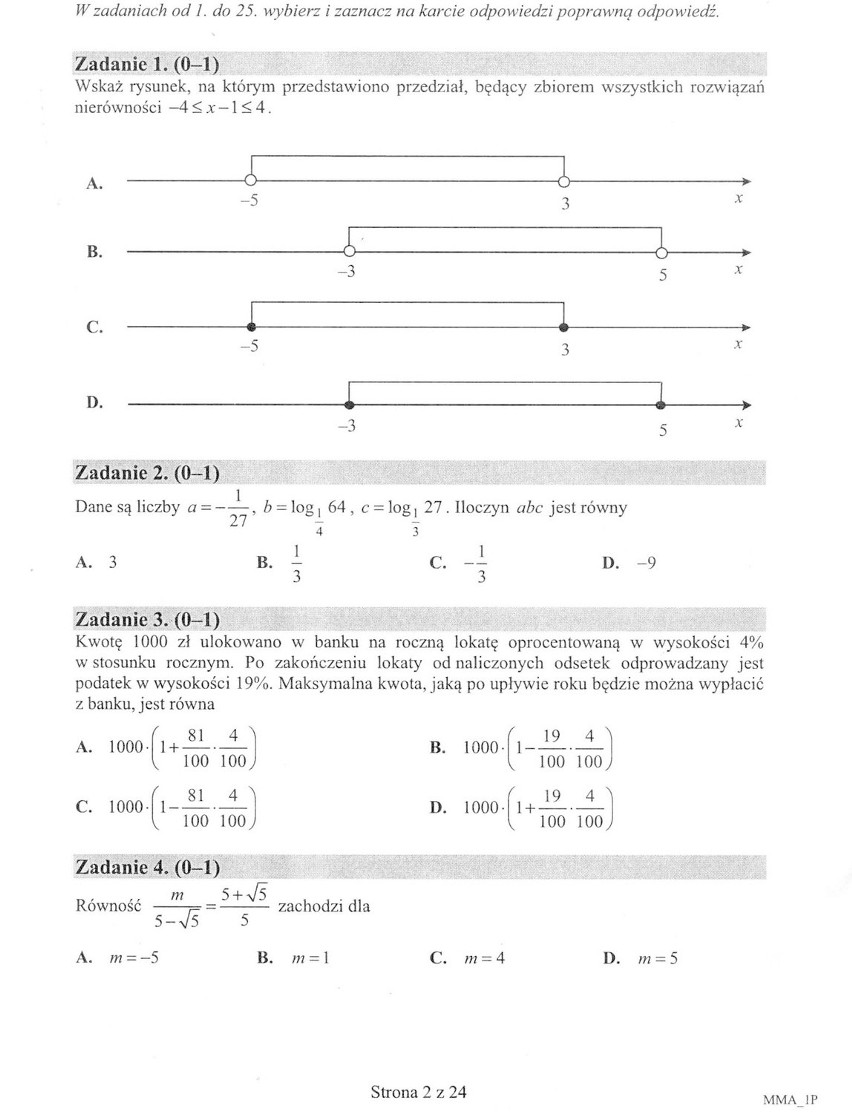 Nowa matura 2015 - matematyka [ARKUSZ CKE]...