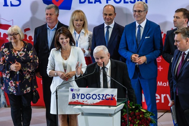 Jarosław Kaczyński pojawił się na konwencji PiS w Bydgoszczy.