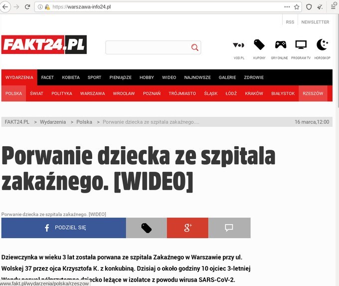 W sieci powstają fikcyjne strony internetowe, które „udają”...