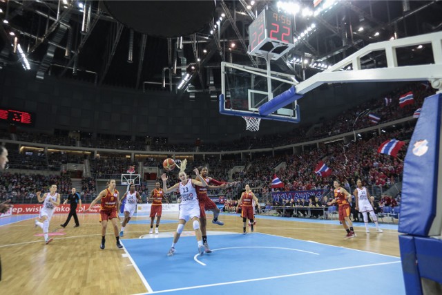 Mecz koszykarek Wisły Can-Pack z Galatasaray Stambuł w Arenie Kraków w 2014 roku