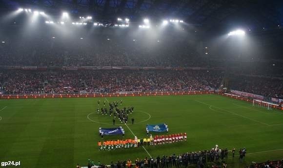 Mecz Polska - Wybrzeże Kości Słoniowej 3:1. Stadion Miejski w Poznaniu ma pojemność 41344 widzów.