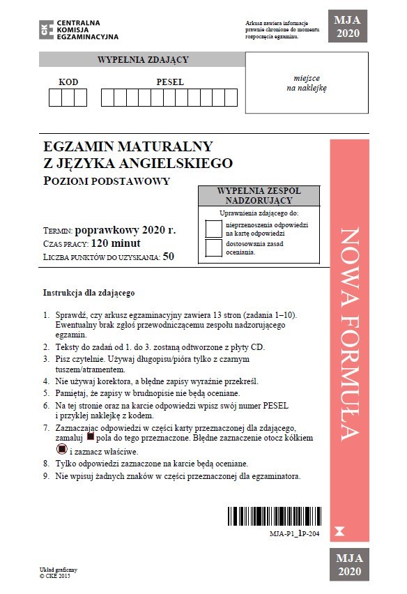 Matura poprawkowa 2020 język angielski. ODPOWIEDZI i ARKUSZ CKE 8.09.2020? Czy egzamin z angielskiego sprawił trudność zdającym?