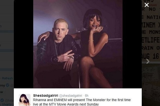 Eminem i Rihanna (fot. screen z Twitter.com)