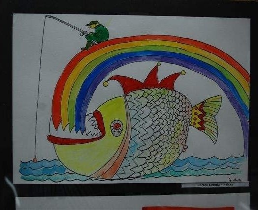 Tematem prac w Karpiku są ryby, sieci, rybacy i woda.