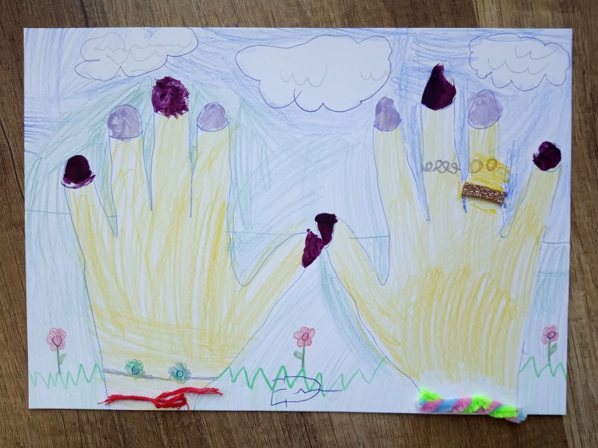Ewa (lat 6) - rysunek z lakierem do paznokci