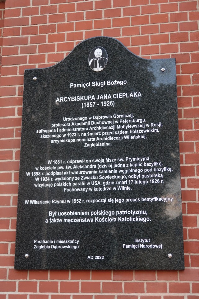 Tablica na murach bazyliki NMP Anielskiej w Dąbrowie Górniczej zostanie uroczyście odsłonięta w niedzielę 25 września 