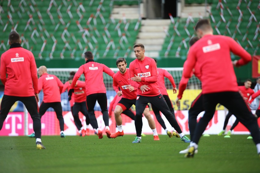 Trening reprezentacji Polski na stadionie w Wiedniu