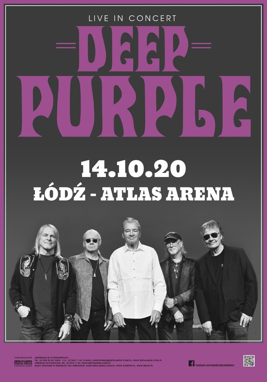 Deep Purple zagra w przyszłym roku w łódzkiej Atlas Arenie