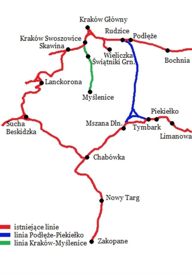 Linia kolejowa Kraków – Myślenice. Za pół roku będzie wiadomo, czy jej budowa ma sens