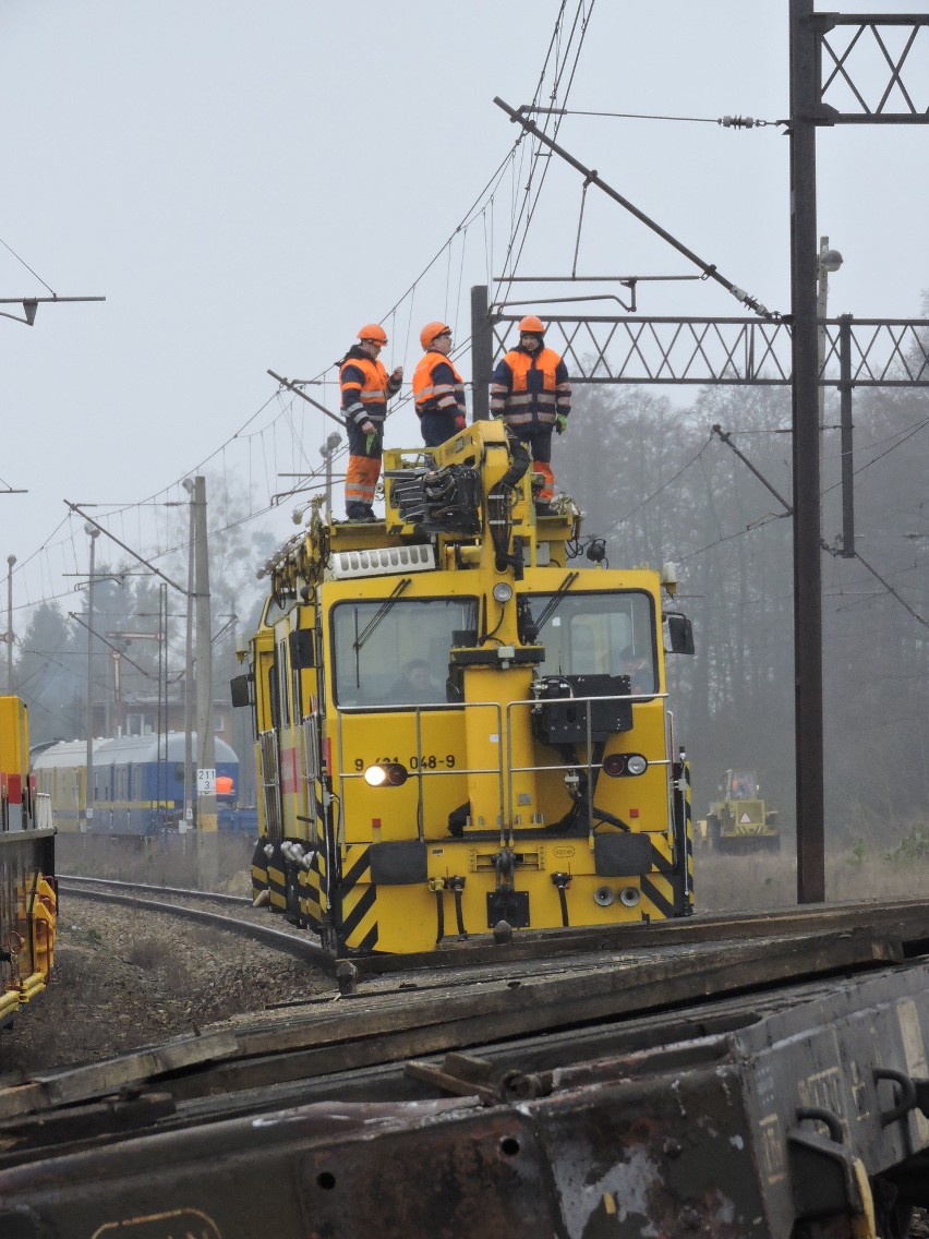Pociąg towarowy wykoleił się na trasie kolejowej Białystok -...