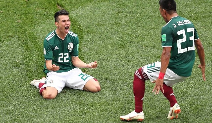 Na zdjęciu: piłkarze reprezentacji Meksyku. Mecz Korea...