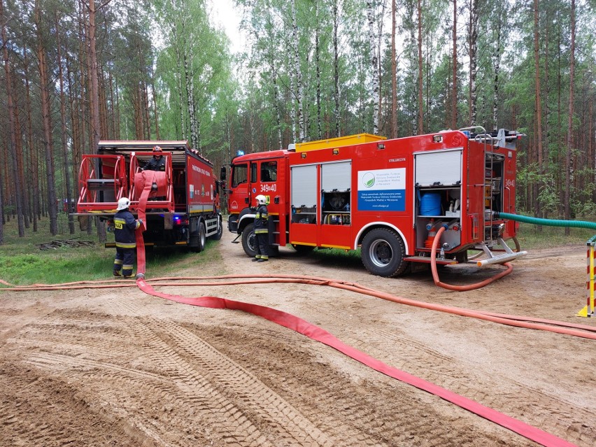 Manewry strażackie w Serafinie. Zobaczcie zdjęcia z dużych ćwiczeń strażackich w gminie Łyse. 1.06.2022. Zdjęcia