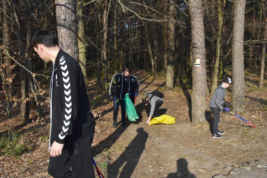Piłkarze ręczni PGE VIVE Kielce wraz z kibicami sprzątali las na Stadionie [ZDJĘCIA, VIDEO]
