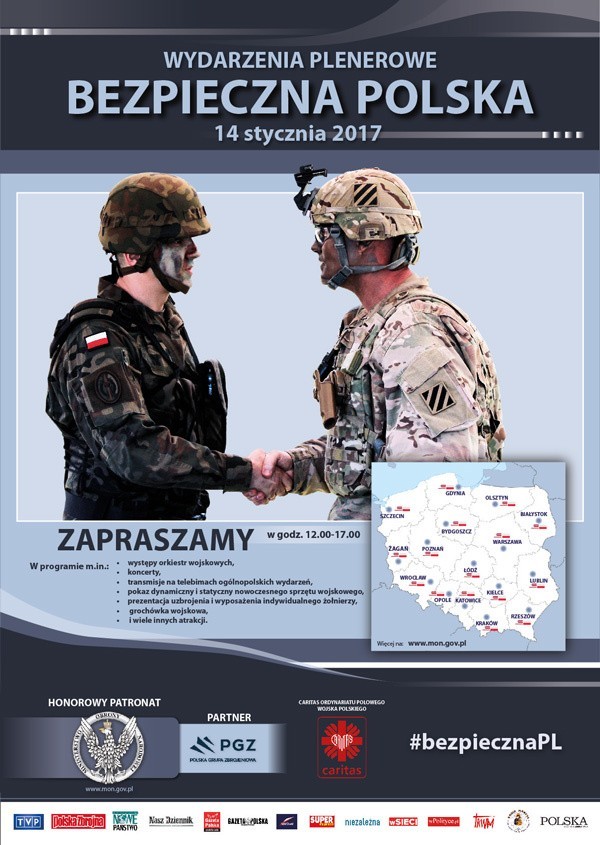 Ogólnopolski plakat reklamujący Bezpieczna PL