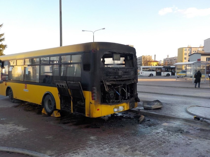 Pożar miejskiego autobusu w Skarżysku