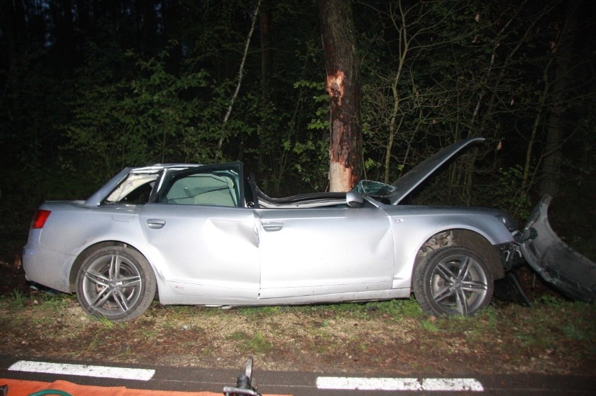Żmijków. Śmiertelny wypadek. Audi uderzyło w drzewo, zginęło dwóch młodych mężczyzn