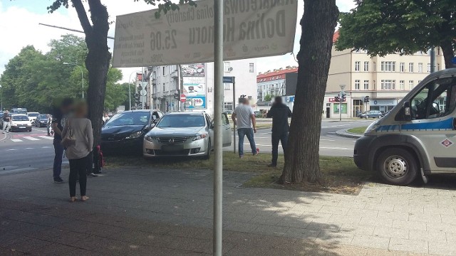 Kolizja na rondzie w centrum Słupska.