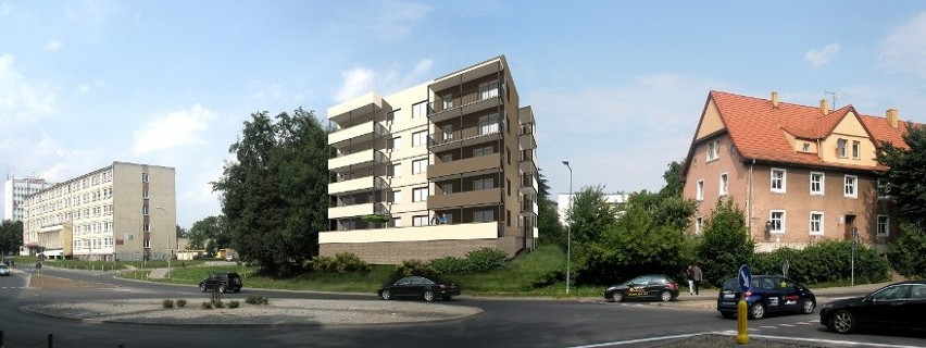 Wizualizacja budynku mieszkalnego w Koszalinie - widok od...
