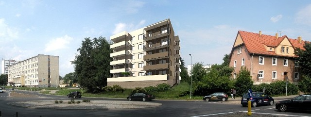 Wizualizacja budynku mieszkalnego w Koszalinie - widok od ulicyWizualizacja budynku przy ul. Partyzantów 2b w Koszalinie. Widok od ulicy.