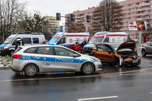 Wypadek na ulicy 26 Kwietnia w Szczecinie.