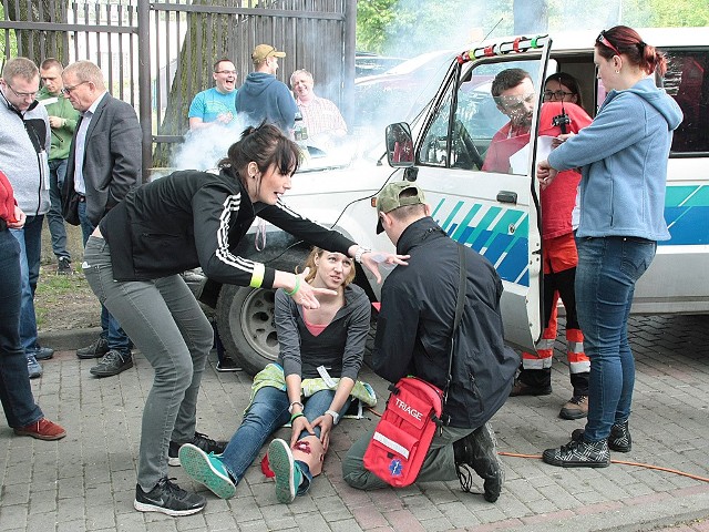 Wypadek masowy - koordynację działań ćwiczyli ratownicy w Rudniku.