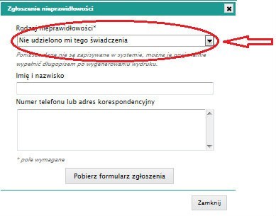 Krok 3. Mamy cztery rodzaje nieprawidłowości: "nie udzielono...