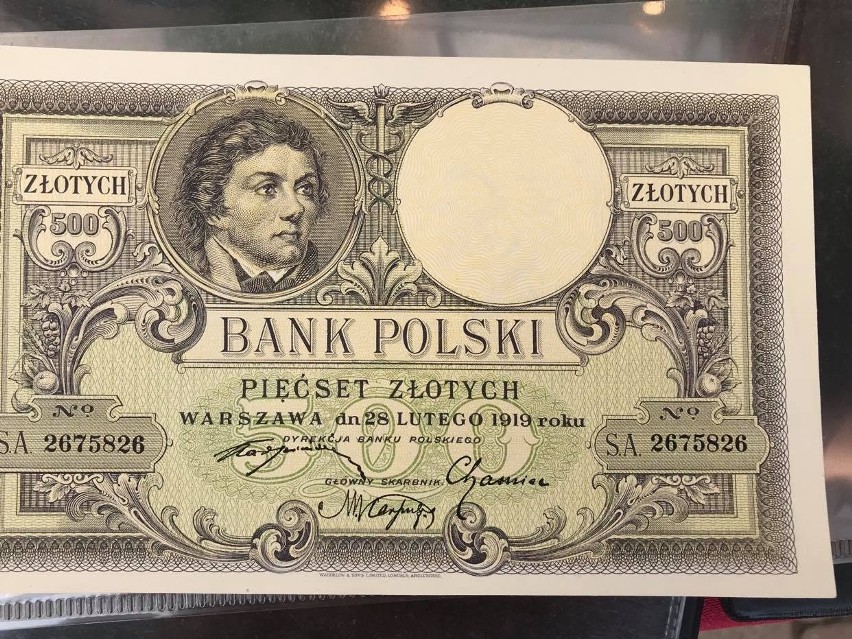 Jeden z najpiękniejszych polskich banknotów - 500 zł z 1919 r.