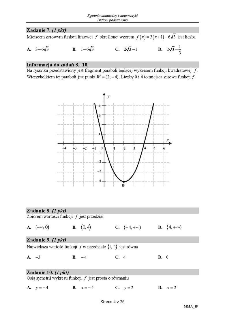 Matura 2019 ODPOWIEDZI Z MATEMATYKI ARKUSZ CKE