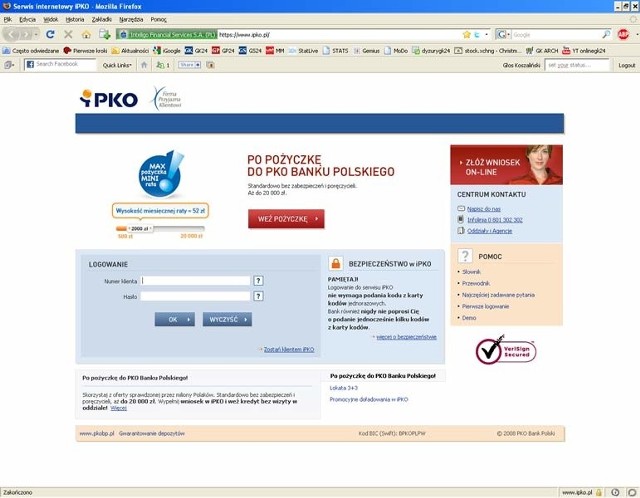 Tak wygląda oryginalna strona ipko.pl. Podobieństwo fałszywej strony jest uderzające.