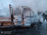 Pożar samochodu w Niedźwiedzinach koło Skoków - auto spłonęło doszczętnie