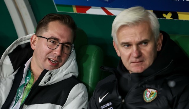 David Balda (dyrektor sportowy Śląska) oraz Jacek Magiera (trener Śląska).